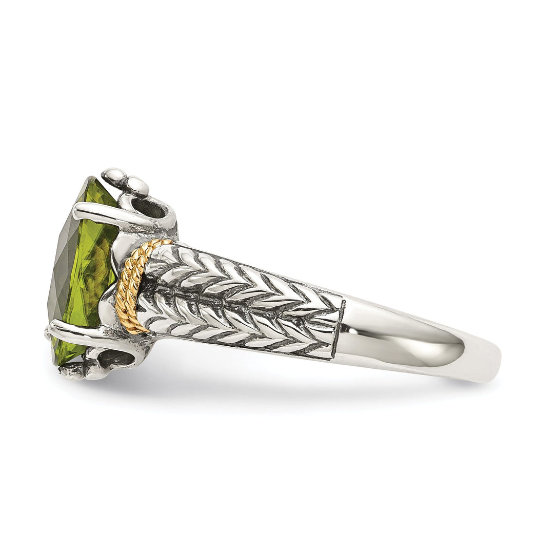 Sterling Silver Gold Peridot Ring