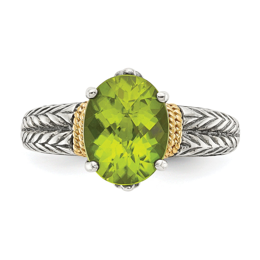 Sterling Silver Gold Peridot Ring