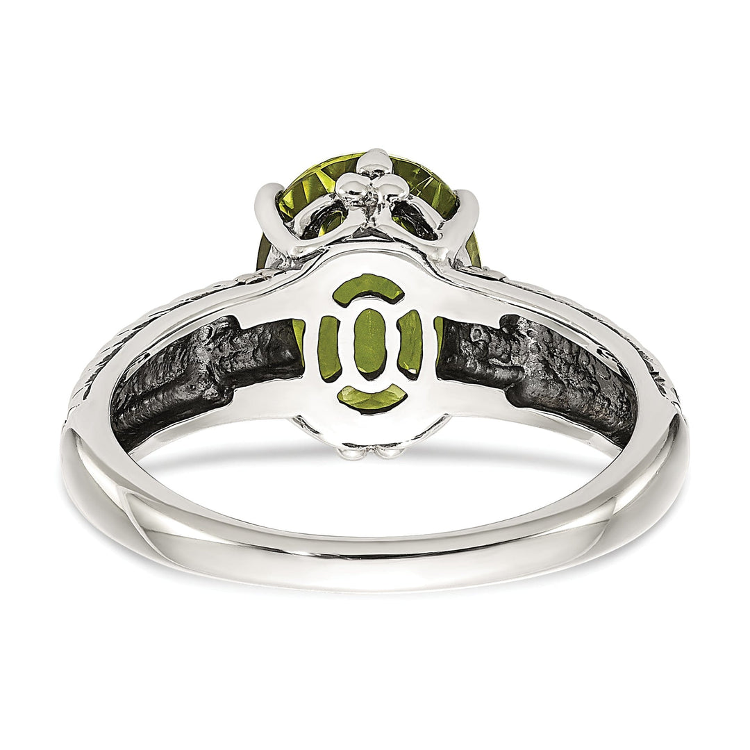 Sterling Silver Gold Peridot Ring