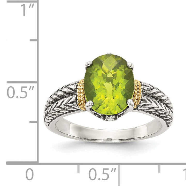 Sterling Silver Gold Peridot Ring