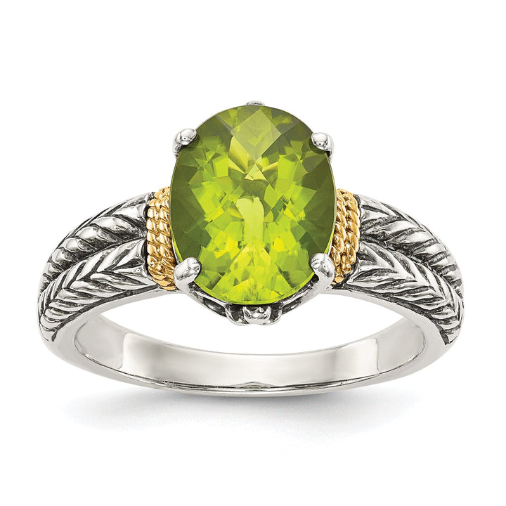 Sterling Silver Gold Peridot Ring