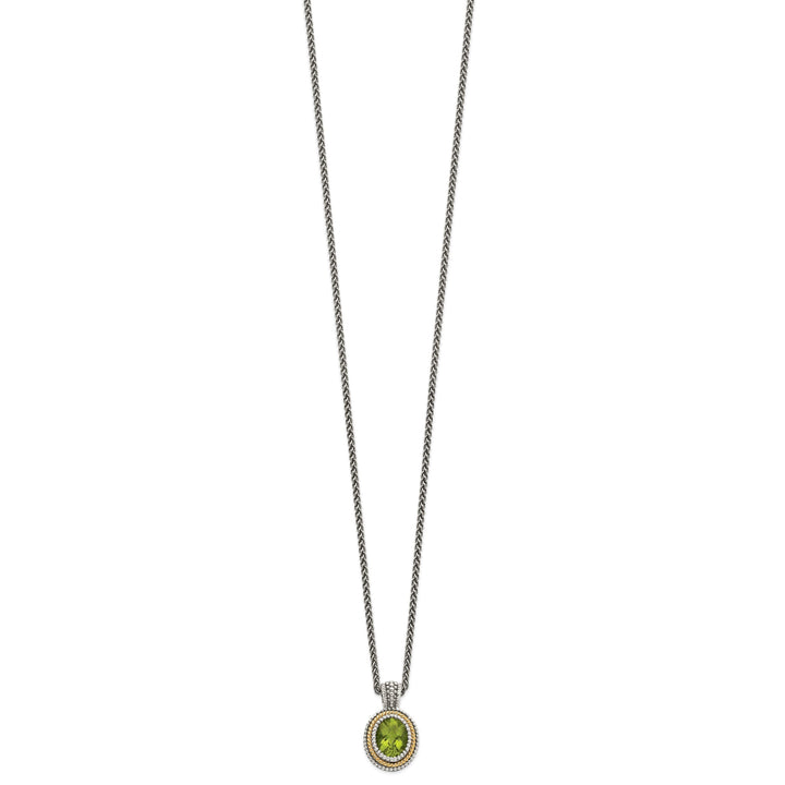 Sterling Silver Gold Peridot Necklace