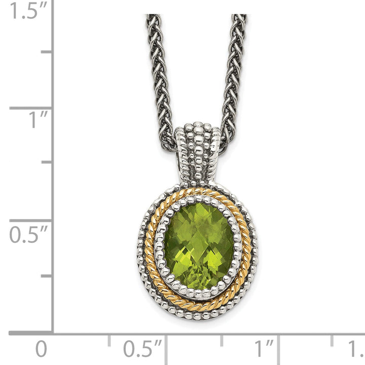 Sterling Silver Gold Peridot Necklace