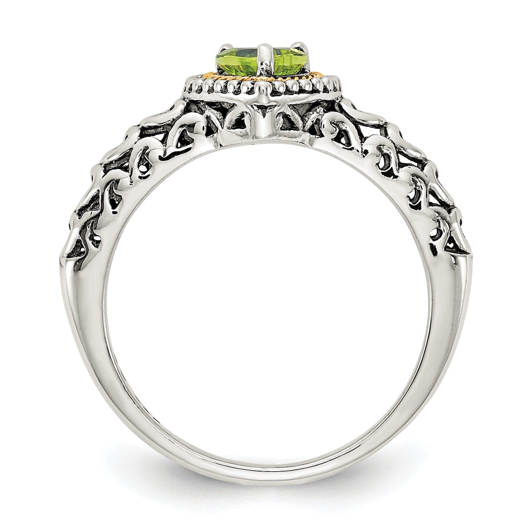 Sterling Silver Gold Peridot Ring