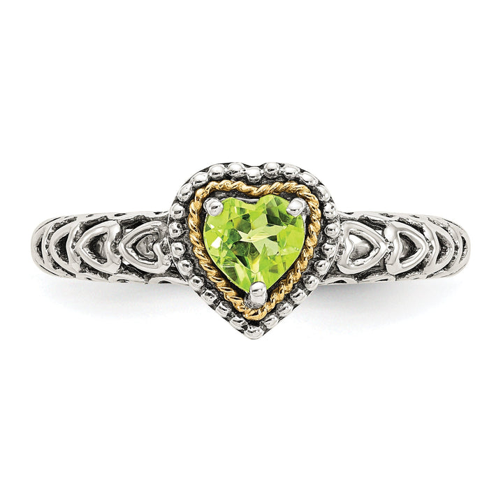 Sterling Silver Gold Peridot Ring