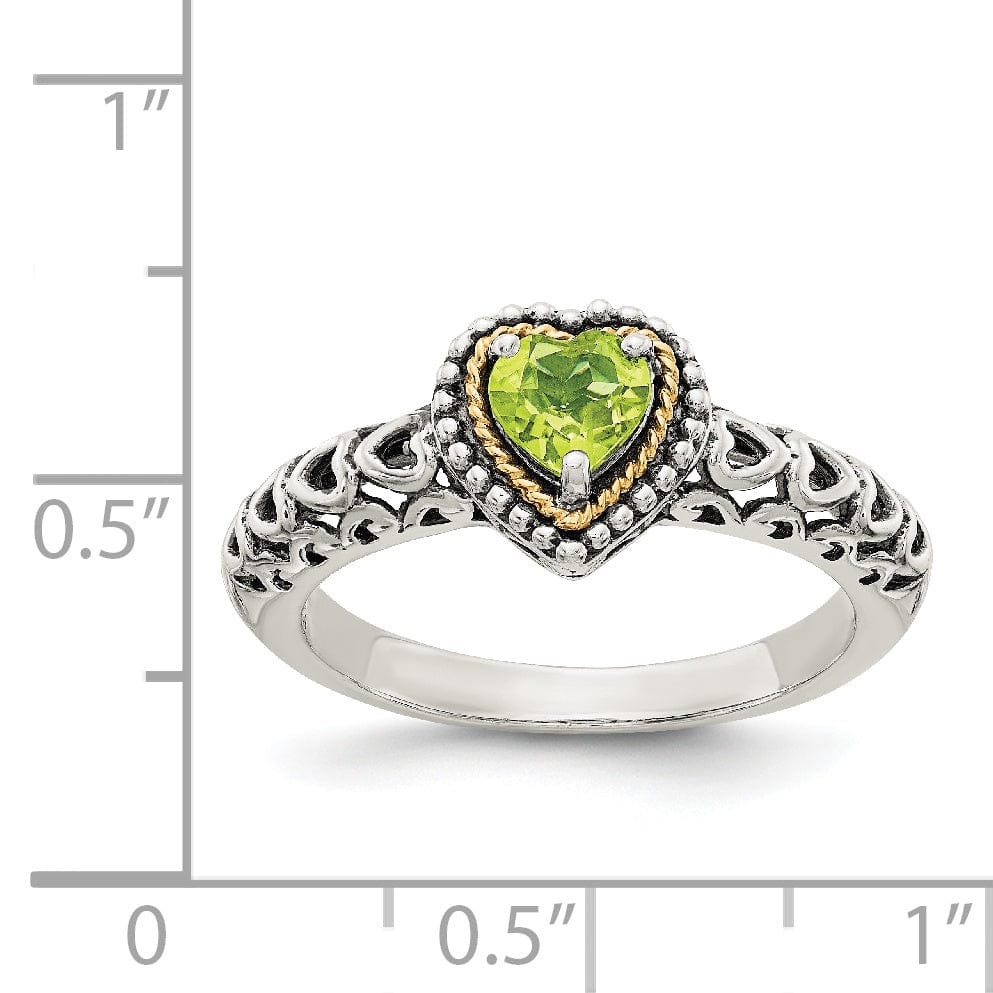 Sterling Silver Gold Peridot Ring