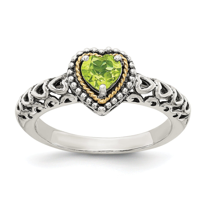 Sterling Silver Gold Peridot Ring