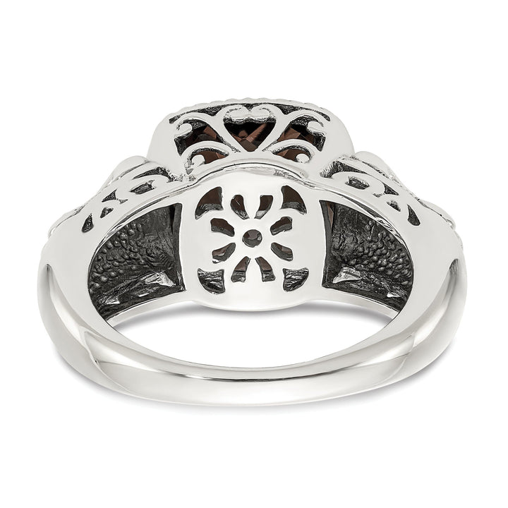 Sterling Silver Gold Smokey Quartz Ring