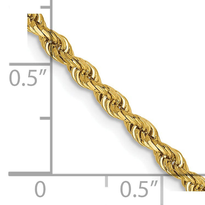 14k Yellow Gold 2.75mm D.C Quadruple Rope Chain