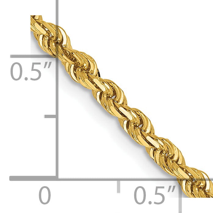 14k Yellow Gold 3.0mm D.C Quadruple Rope Chain