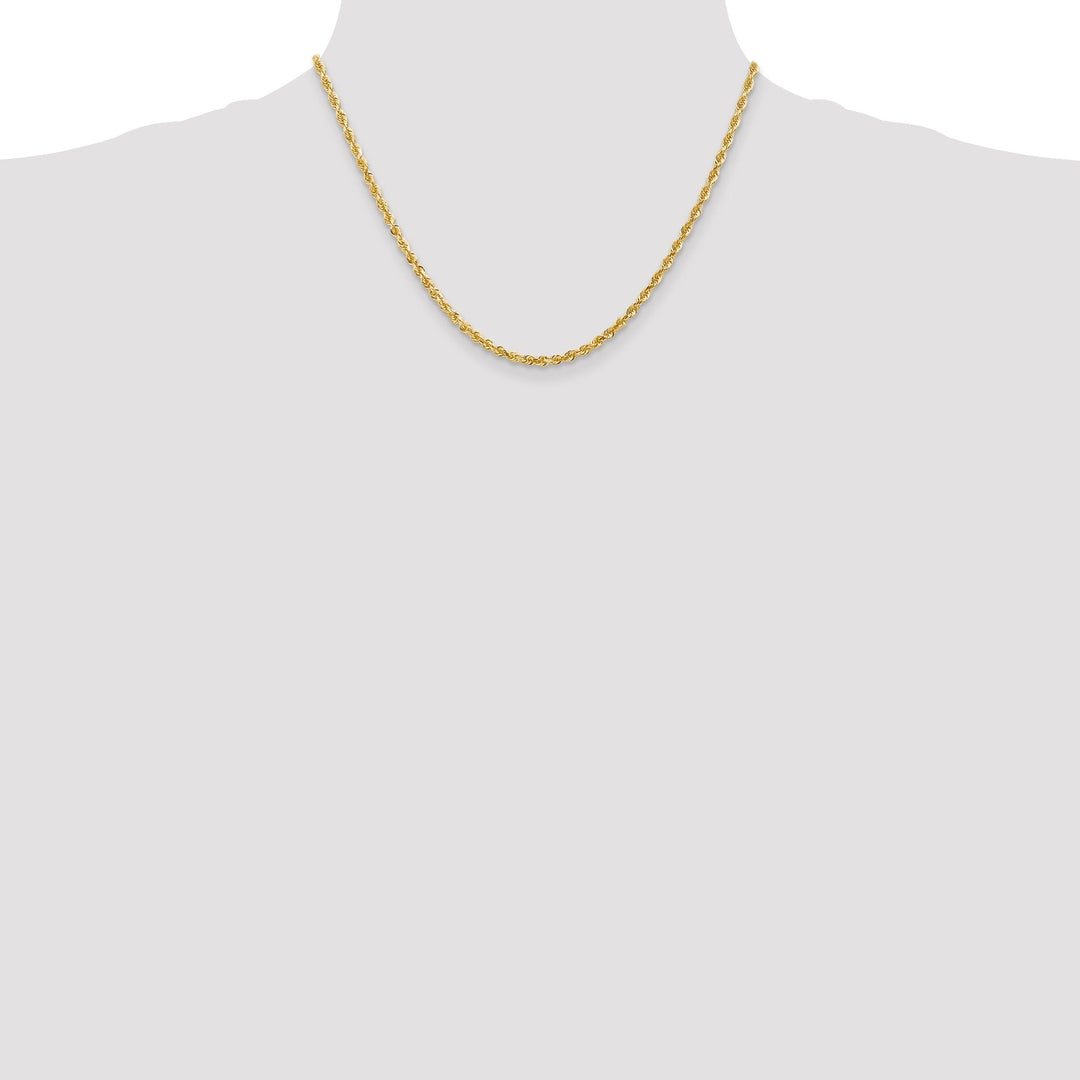 14k Yellow Gold 3.0mm D.C Quadruple Rope Chain