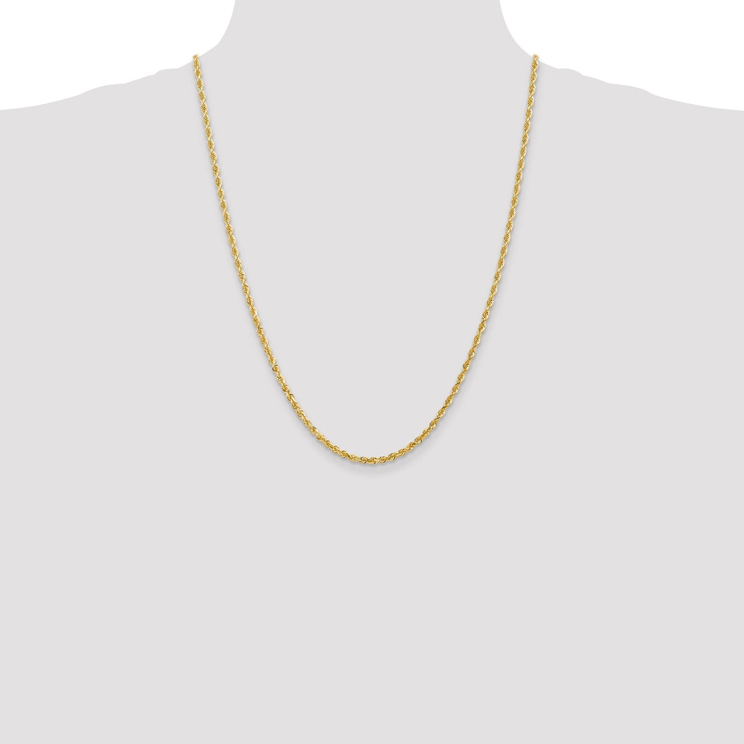 14k Yellow Gold 3.0mm D.C Quadruple Rope Chain