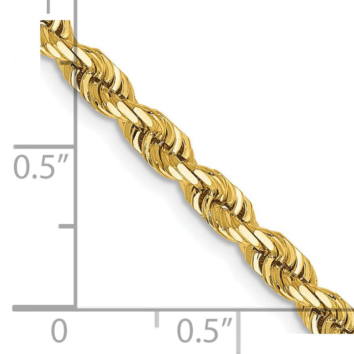 14k Yellow Gold 3.80mm D.C Quadruple Rope Chain