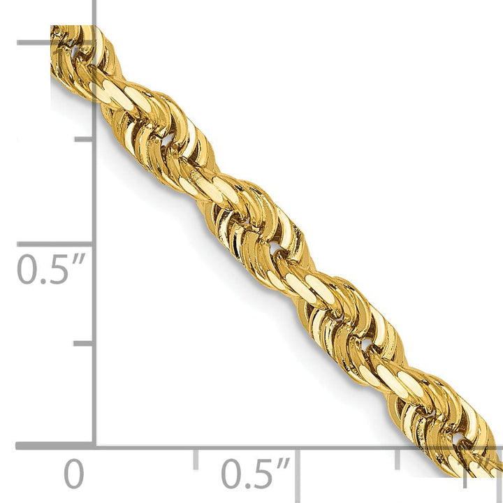 14k Yellow Gold 4.50mm D.C Quadruple Rope Chain