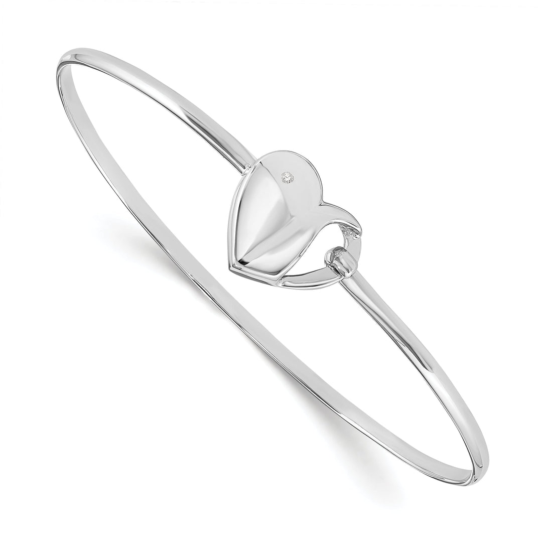 Silver Diamond White Ice Bangle Bracelet