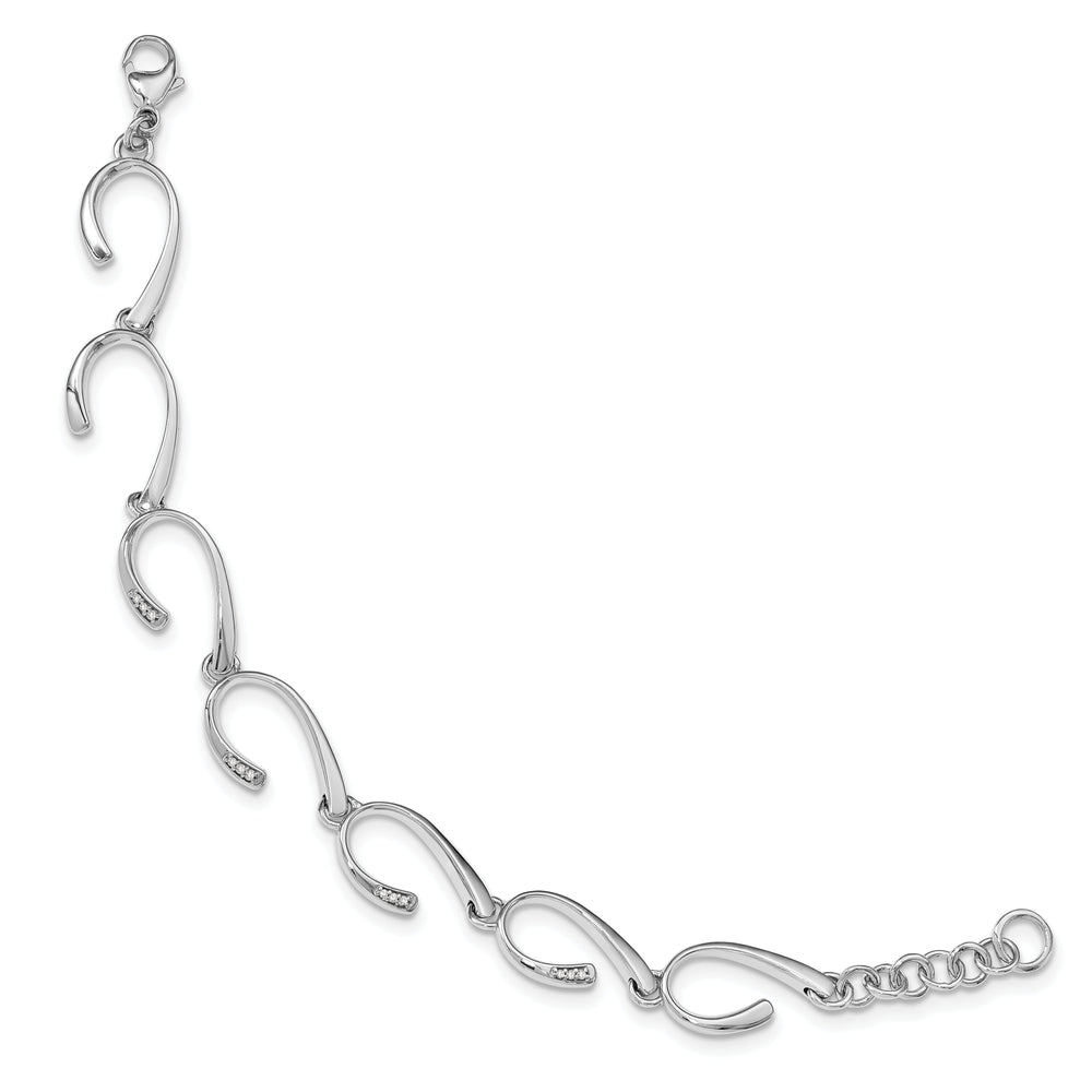 Silver Polished Diamond White Ice Bracelet