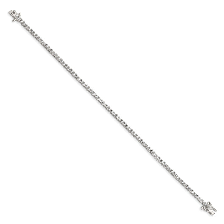 Silver Polished Finish Cubic Zirconia Bracelet