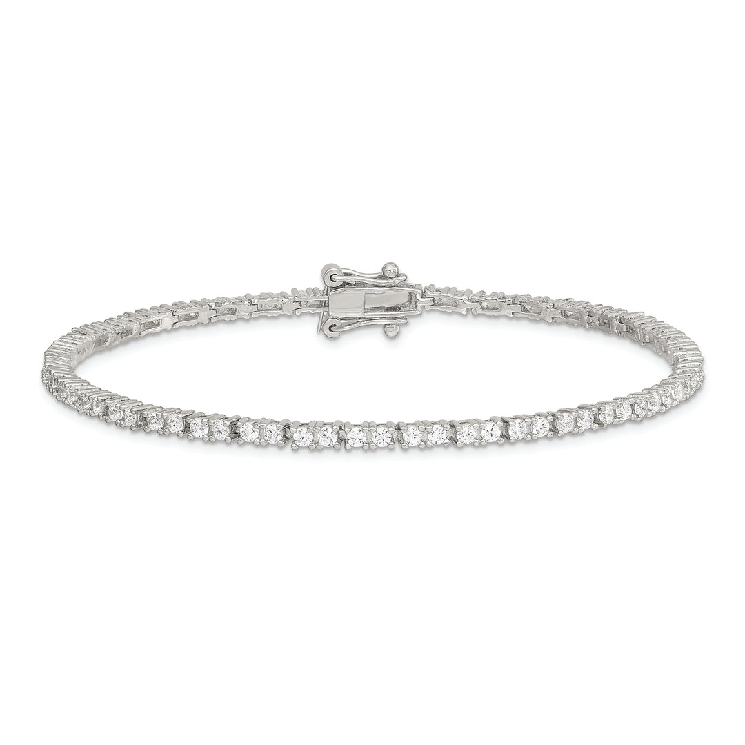 Silver Polished Finish Cubic Zirconia Bracelet