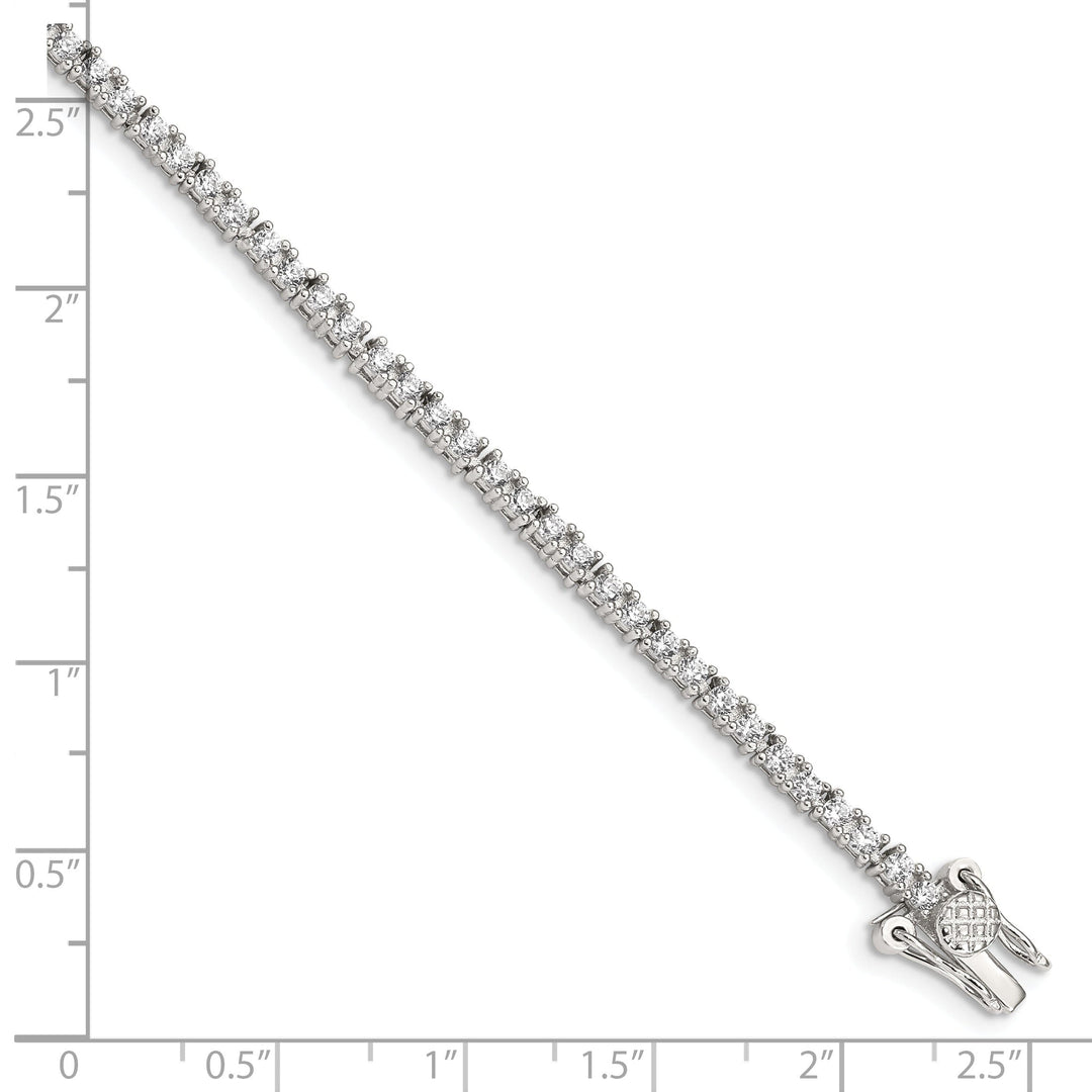 Silver Polished Finish Cubic Zirconia Bracelet