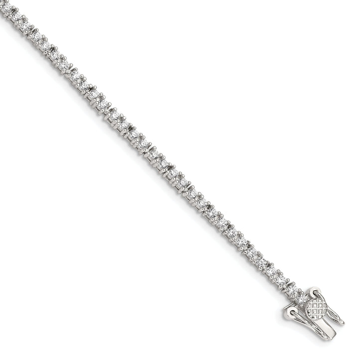 Silver Polished Finish Cubic Zirconia Bracelet