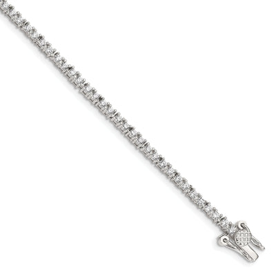 Silver Polished Finish Cubic Zirconia Bracelet at $ 138.43 only from Jewelryshopping.com