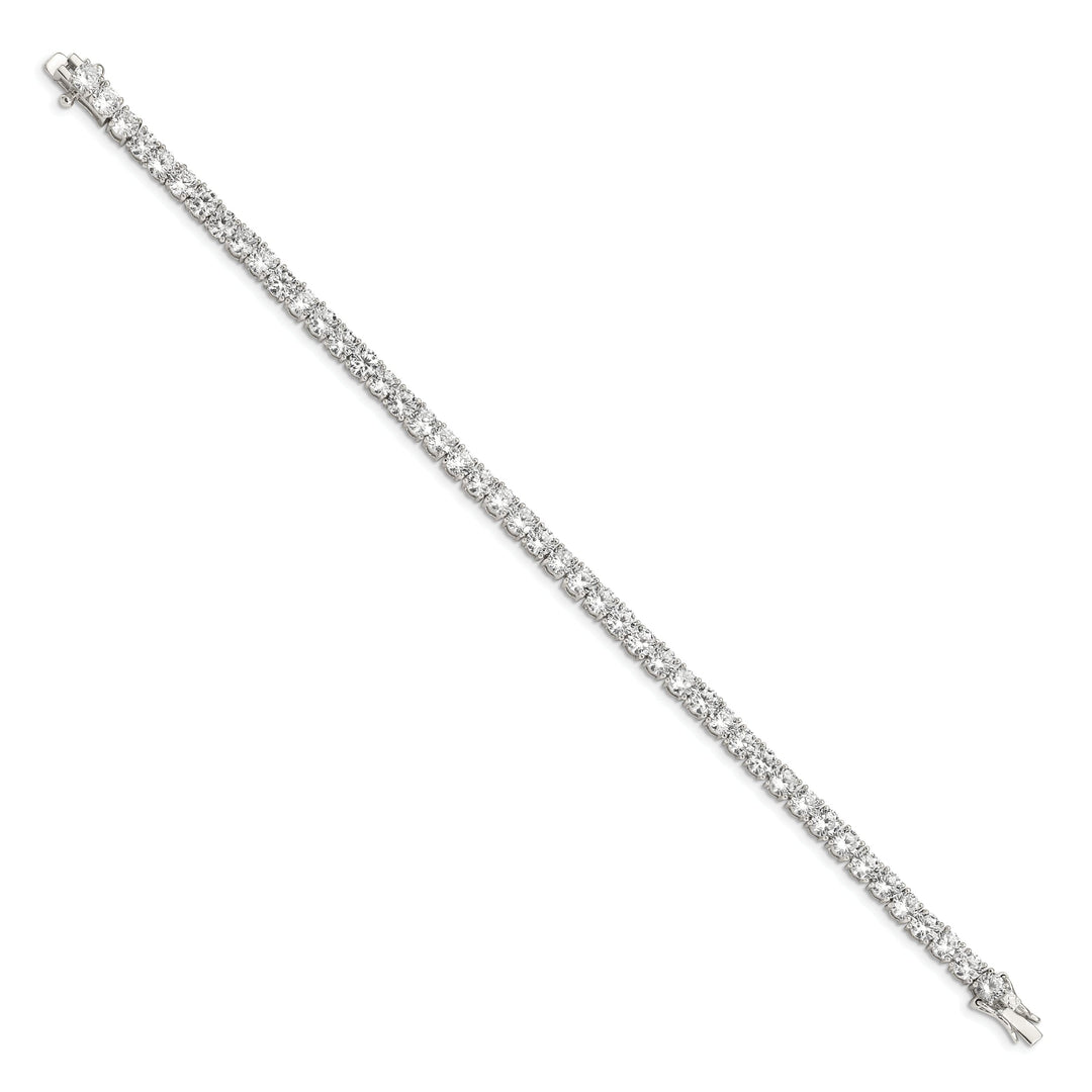 Silver Polished Finish Cubic Zirconia Bracelet