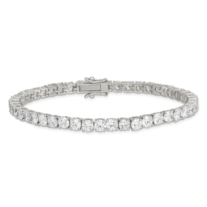 Silver Polished Finish Cubic Zirconia Bracelet