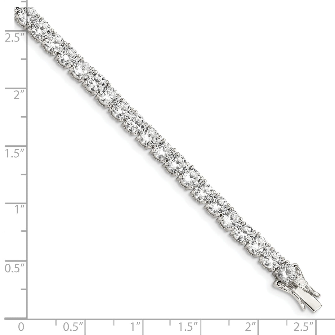 Silver Polished Finish Cubic Zirconia Bracelet