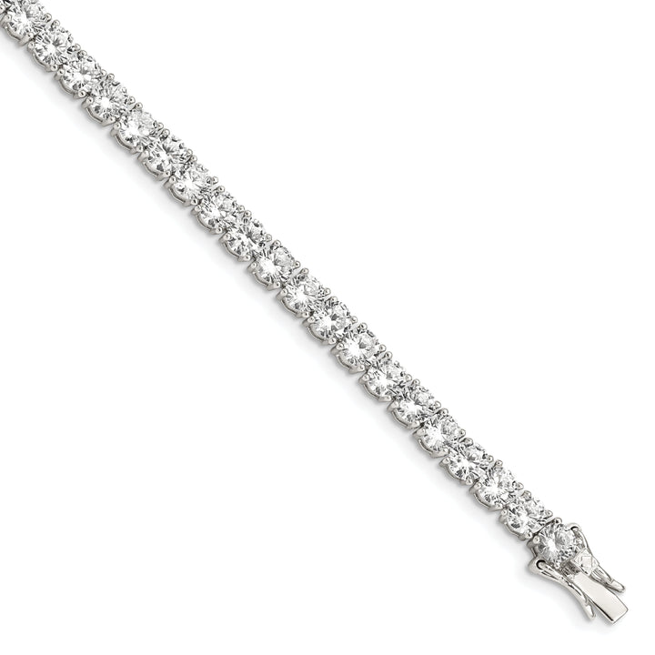 Silver Polished Finish Cubic Zirconia Bracelet