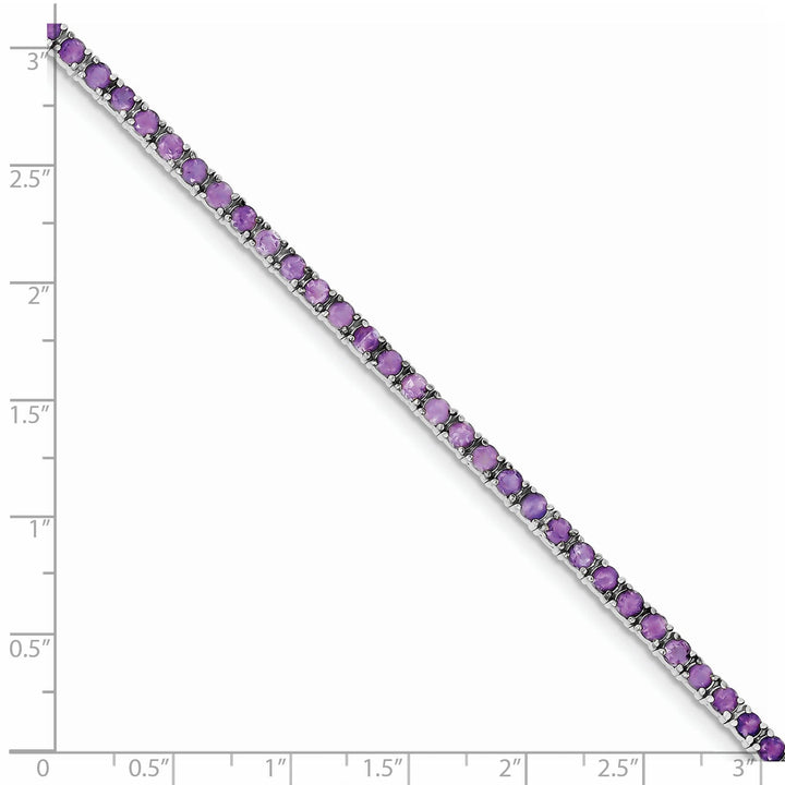 Silver Polished Amethyst Gemstone Bracelet