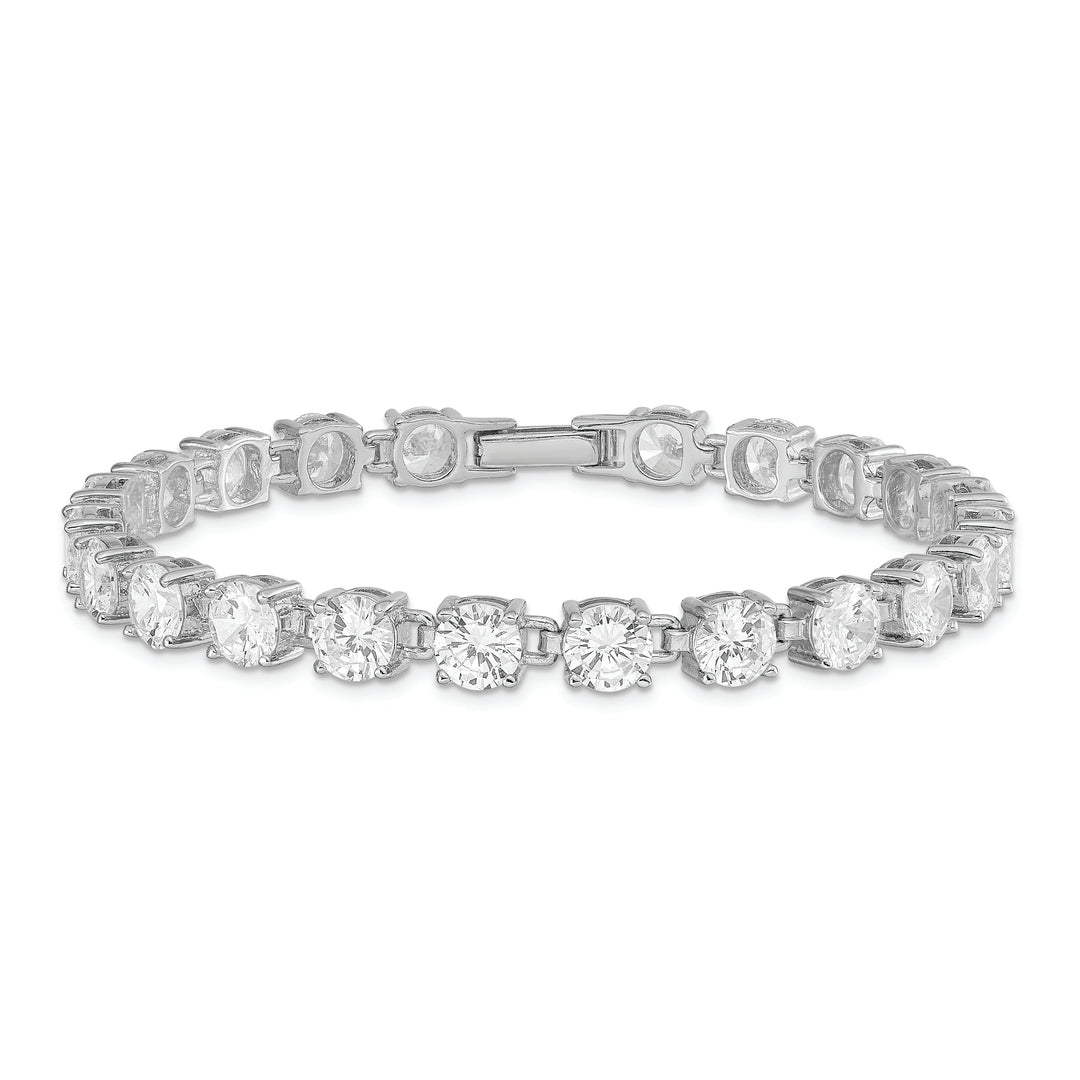 Silver Polished Finish Cubic Zirconia Bracelet