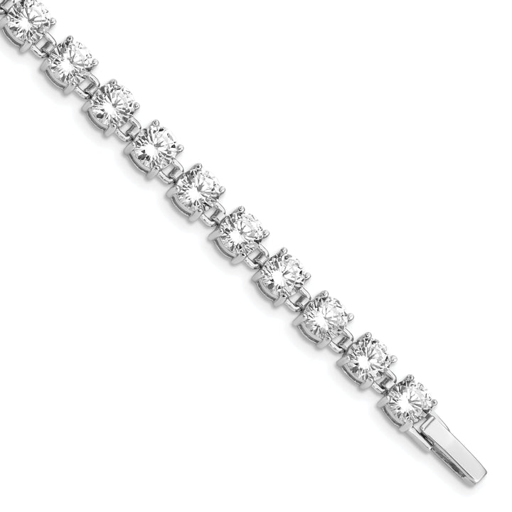 Silver Polished Finish Cubic Zirconia Bracelet