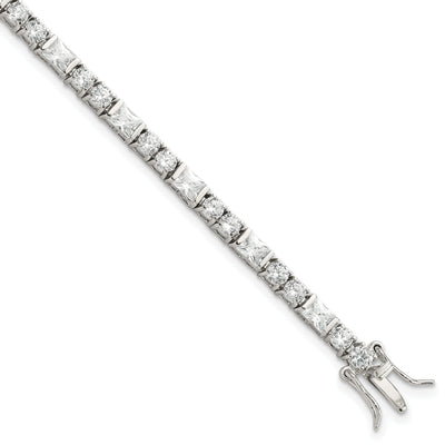 Silver Polished Cubic Zirconia Tennis Bracelet at $ 100.07 only from Jewelryshopping.com
