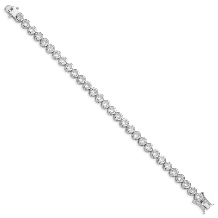 Silver Polished Finish Cubic Zirconia Bracelet