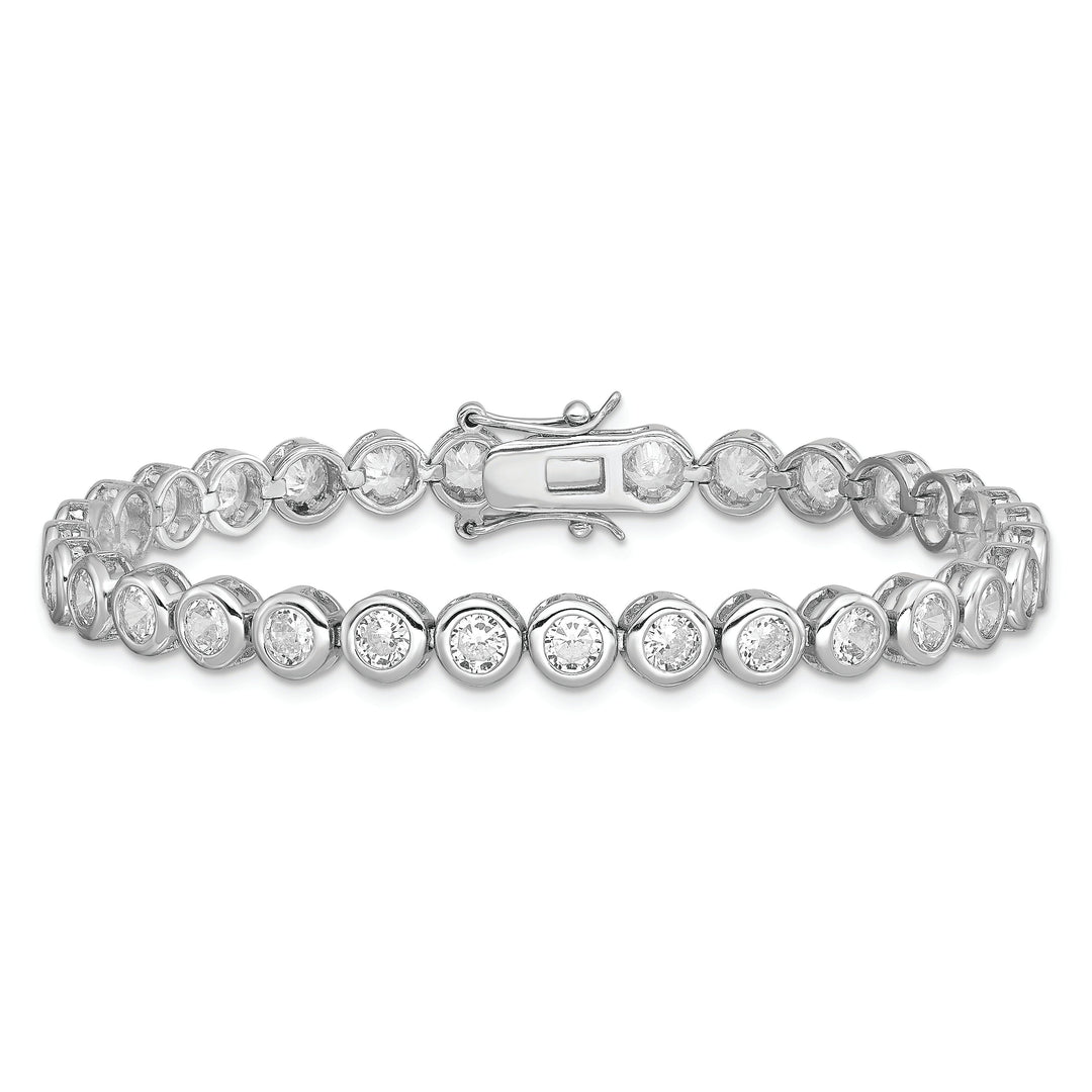 Silver Polished Finish Cubic Zirconia Bracelet