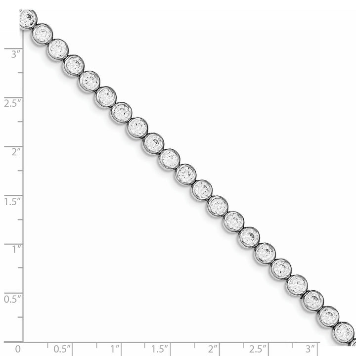 Silver Polished Finish Cubic Zirconia Bracelet