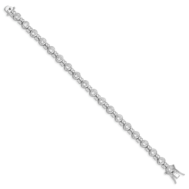 Silver Polished Finish Cubic Zirconia Bracelet