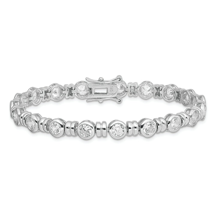 Silver Polished Finish Cubic Zirconia Bracelet