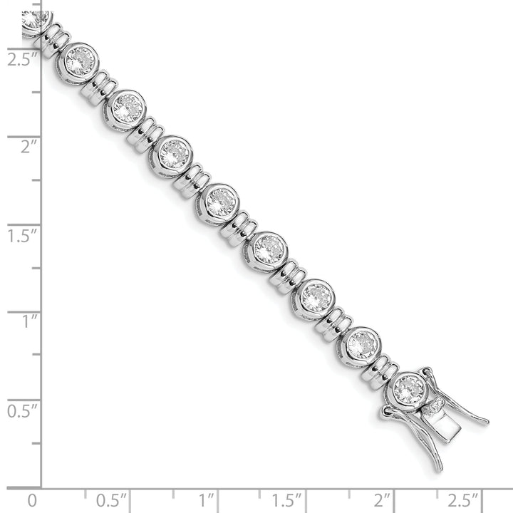 Silver Polished Finish Cubic Zirconia Bracelet