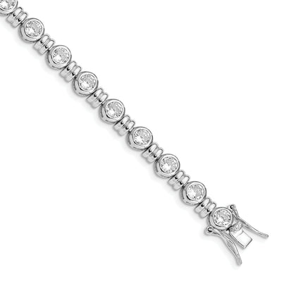 Silver Polished Finish Cubic Zirconia Bracelet at $ 147.55 only from Jewelryshopping.com