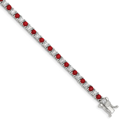 Silver Red and White Cubic Zirconia Bracelet at $ 105.88 only from Jewelryshopping.com