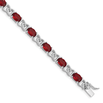 Silver Polished Red Cubic Zirconia Bracelet at $ 169.58 only from Jewelryshopping.com