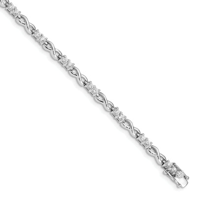 Silver Polished Finish C.Z "X"and"O" Bracelet at $ 98.41 only from Jewelryshopping.com