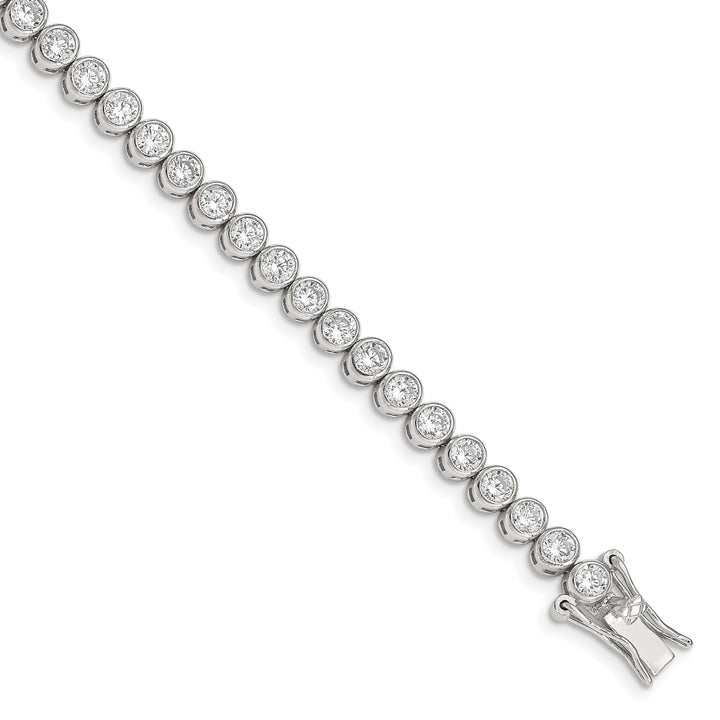 Silver Polished Finish Cubic Zirconia Bracelet