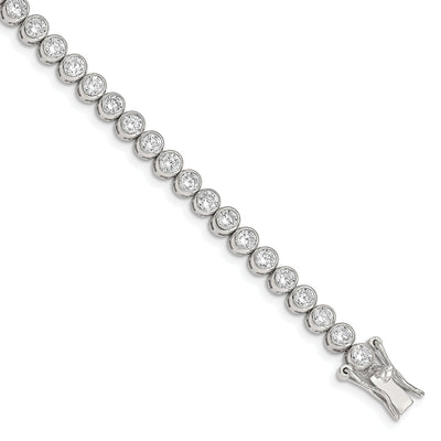 Silver Polished Finish Cubic Zirconia Bracelet at $ 120.2 only from Jewelryshopping.com