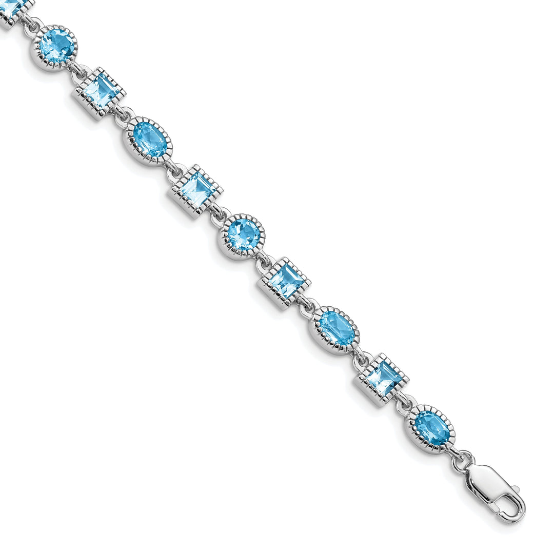 Sterling Silver Blue Topaz Gemstone Bracelet