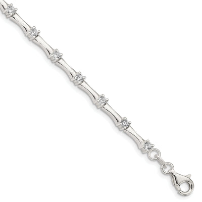 Silver Polished Finish C.Z Fancy Bracelet at $ 93.45 only from Jewelryshopping.com