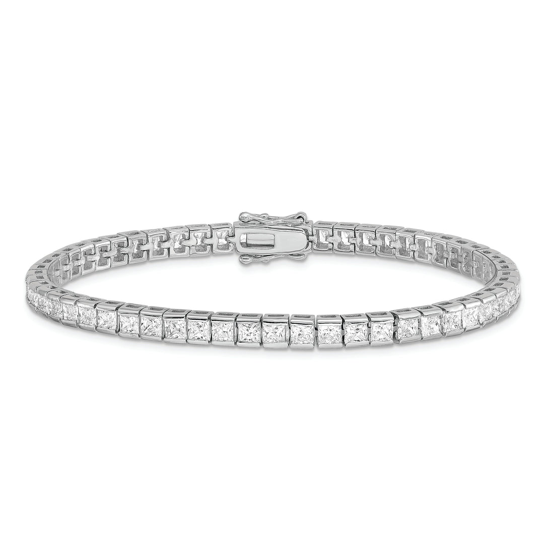 Silver Polished Finish Cubic Zirconia Bracelet