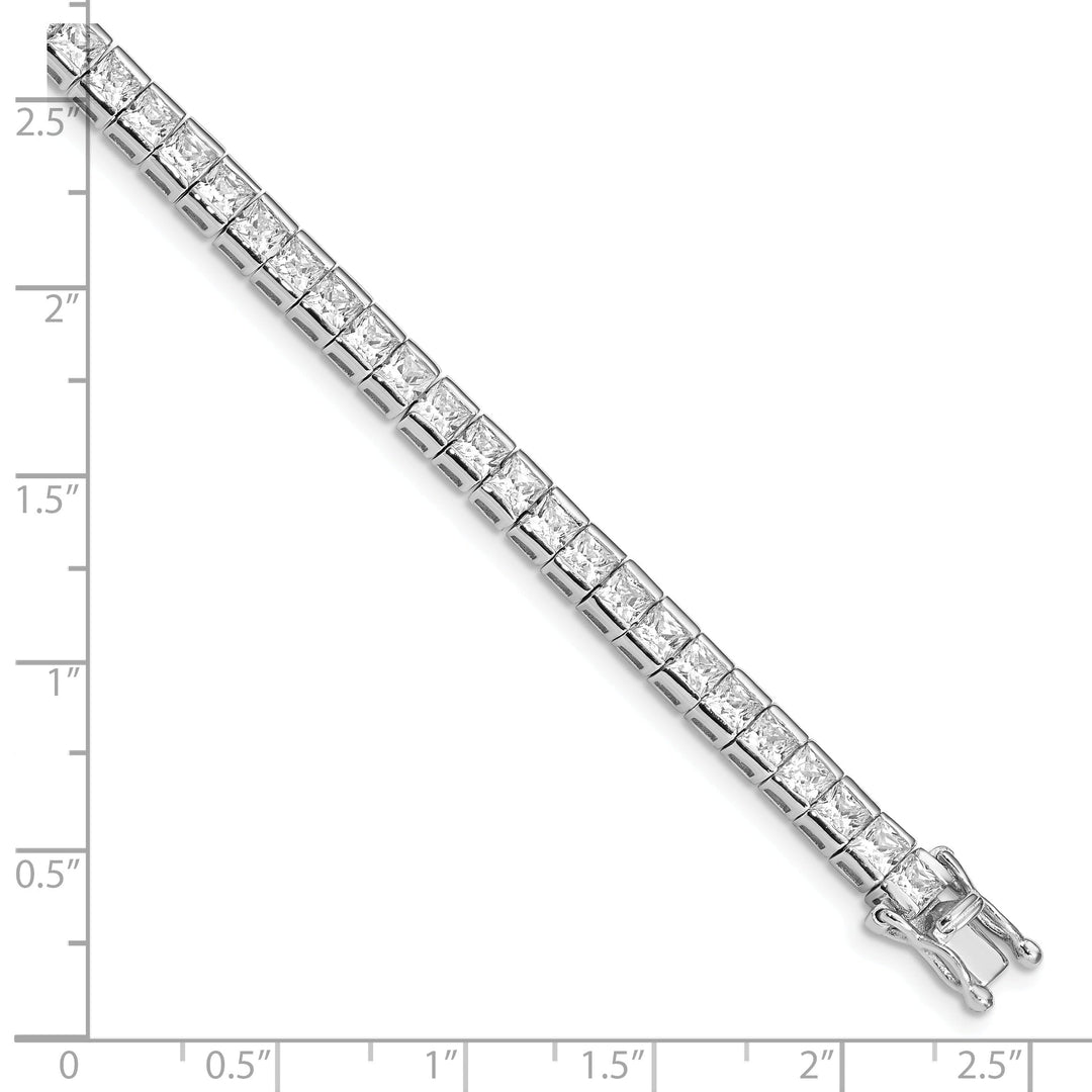 Silver Polished Finish Cubic Zirconia Bracelet