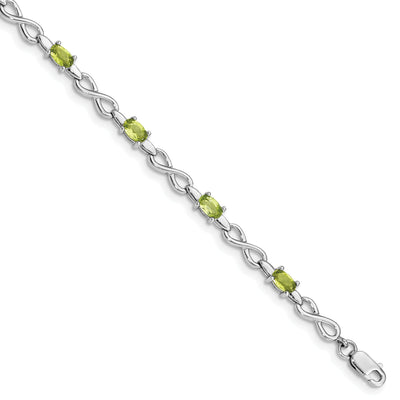 Silver Peridot Gemstone Round Diamond Bracelet at $ 101.3 only from Jewelryshopping.com